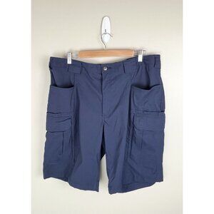 Duluth Cargo Shorts Men's XL Navy Blue Pockets Nylon Blend Relaxed Fit Quick Dry